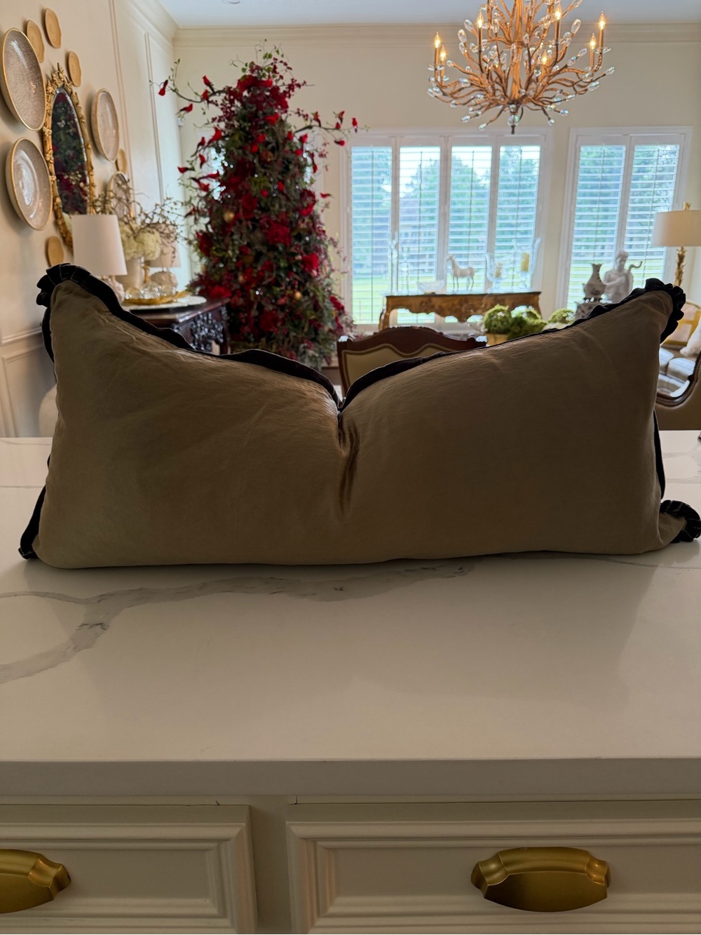 Bella Notte Large Bolster pillow in the color “Moonlight”